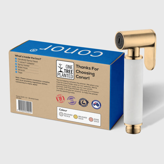Conor Earth 1.0 Gold Handheld Bidet Spray with Kit conors.com.au
