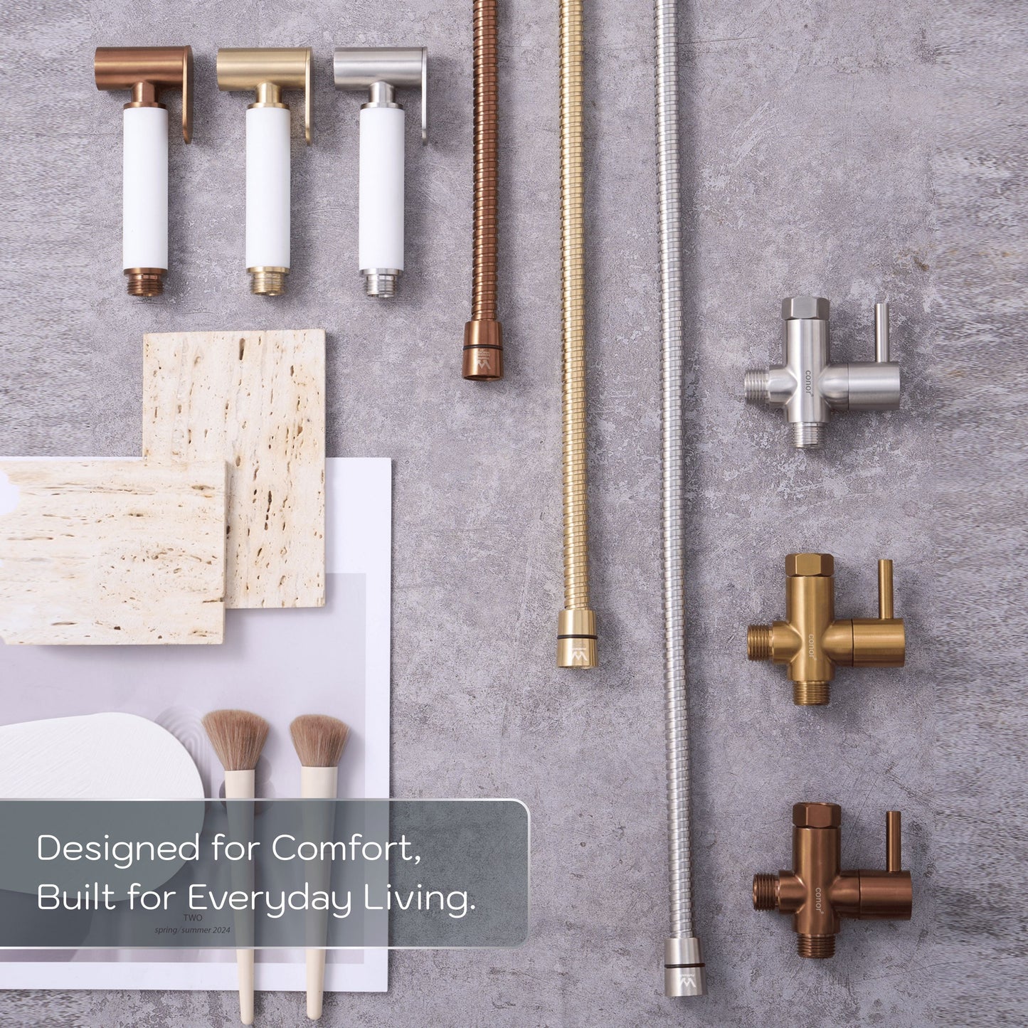 Conor Earth 1.0 Rose Gold Handheld Bidet Spray with Installation Kit conors.com.au