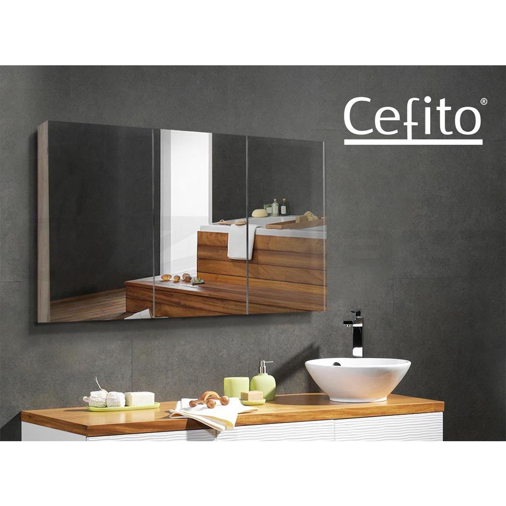 Cefito Bathroom Mirror Cabinet 900x720mm Vanity Medicine Shaving Makeup Oak