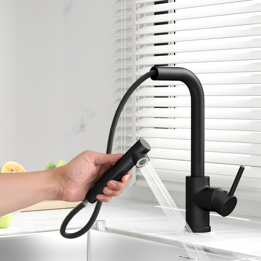 Cefito Kitchen Mixer Tap Pull Out Rectangle 2 Mode Sink Basin Faucet WELS Black