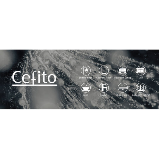 Cefito 8'' Rain Shower Head Set Square High Pressure Wall Arm Chrome