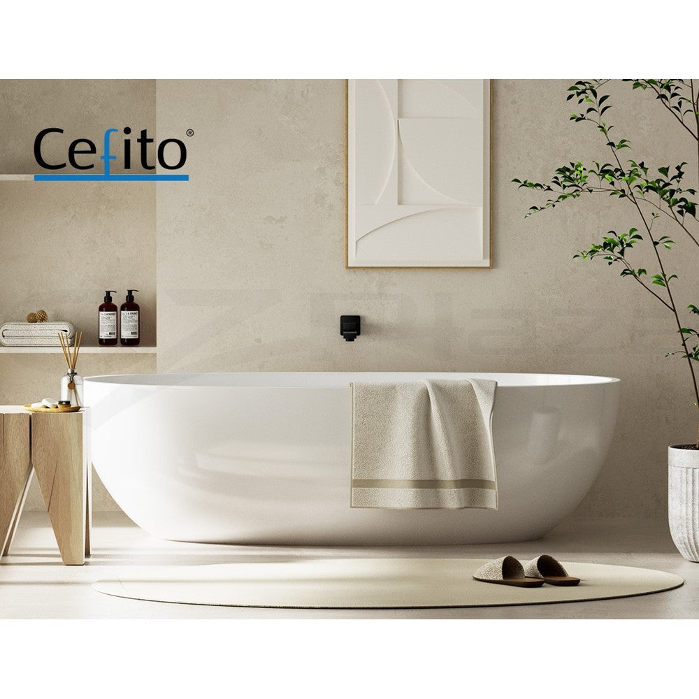 Cefito Bathroom Tap Wall Bath Spout 180 Swivel Bathtub Shower Mixer Square Black