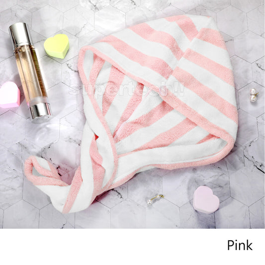 Fast Dry Microfibre Hair Towel Drying Turban Bath Head Wrap Hat Spa Cap AU