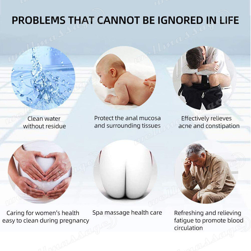 Hygiene Toilet Bidet Water Wash Clean Unisex Seat Attachment Sprayer Dual Nozzle