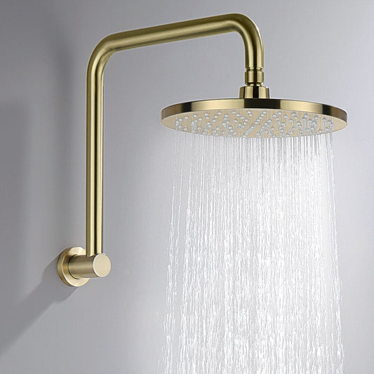 Decaura Rain Shower Head Set Gooseneck Shower Arm Brushed Gold Shower Taps
