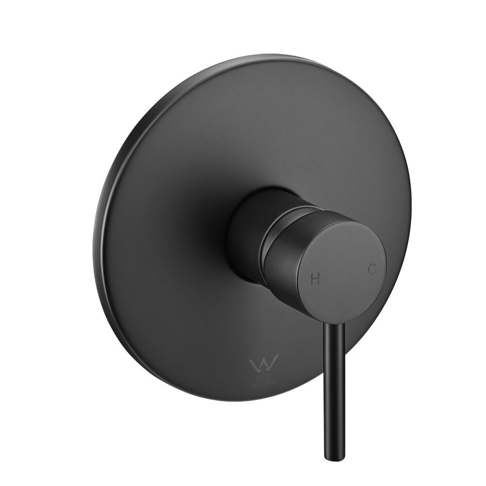 Simplus Brass Shower Mixer Tap Hot Cold Round Bath Shower Mixer Watermark Black