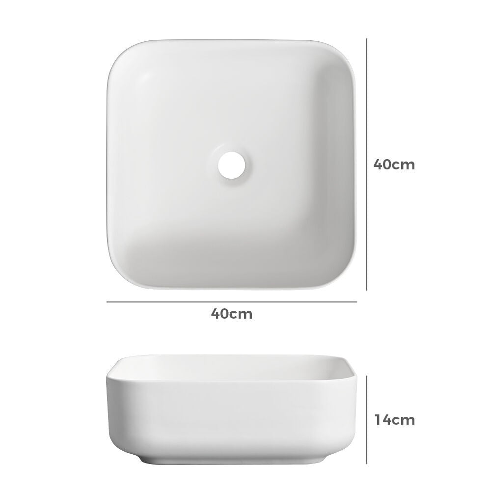 Simplus Bathroom Ceramic Basin Vanity Sink Hand Wash Bowl Above Counter 39X39CM