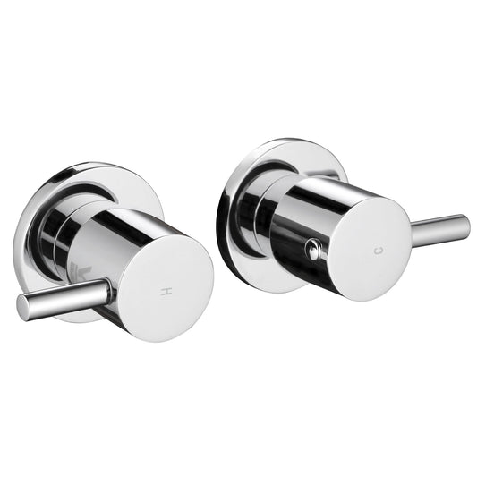 Decaura Shower Taps Chrome Bathroom Wall Mounted 1/4 Turn Twin Taps WELS