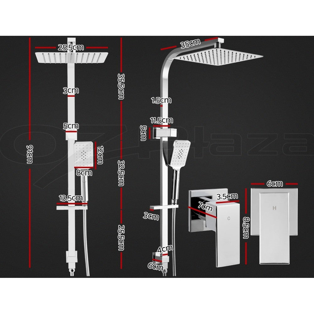 Cefito 10'' Rain Cefito Shower Head Taps Square Handheld High Pressure Wall