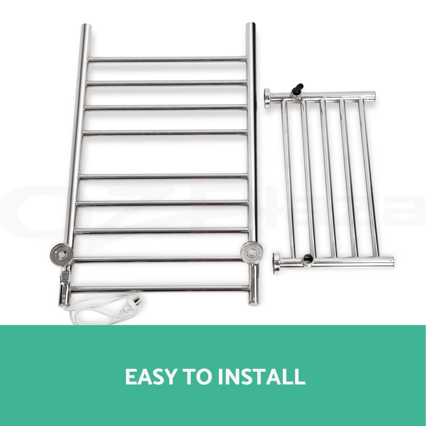 Devanti Heated Towel Rail Bathroom Electric Warmer Clothes Rack Stainless Steel