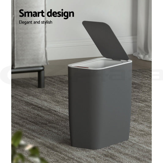 Devanti 9L Motion Sensor Bin Rubbish Automatic Trash Can Kitchen Ash Black