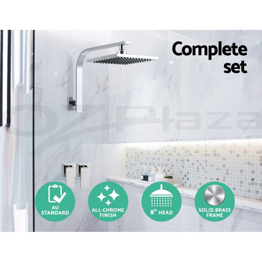 Cefito 8'' Rain Shower Head Taps Square High Pressure Wall Arm Chrome