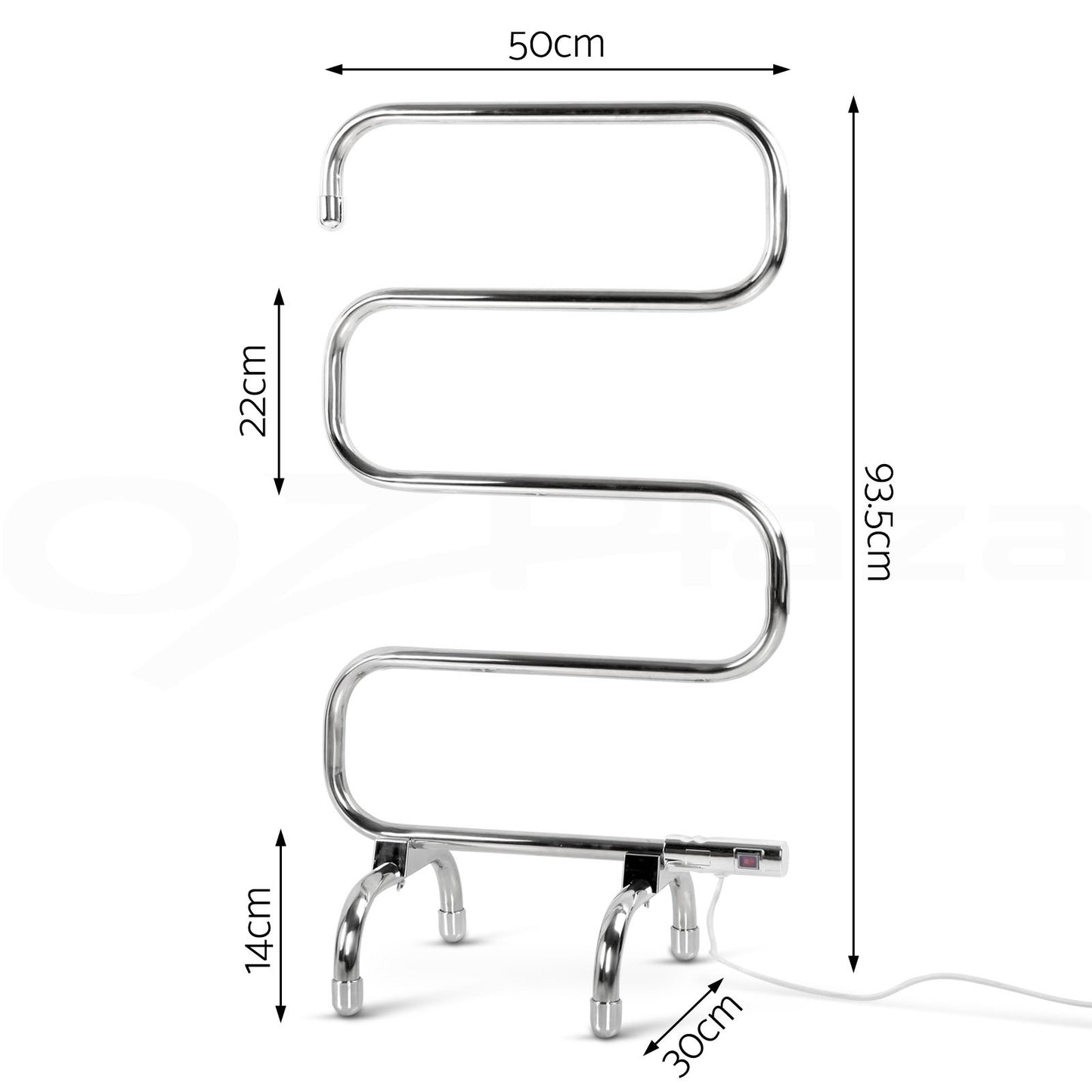 Devanti Electric Heated Towel Rail Rack Rails Stainless Freestanding Shelf