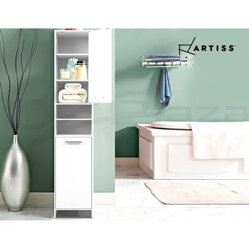 Artiss Bathroom Cabinet Storage 185cm White Tallboy Furniture Toilet Cupboard