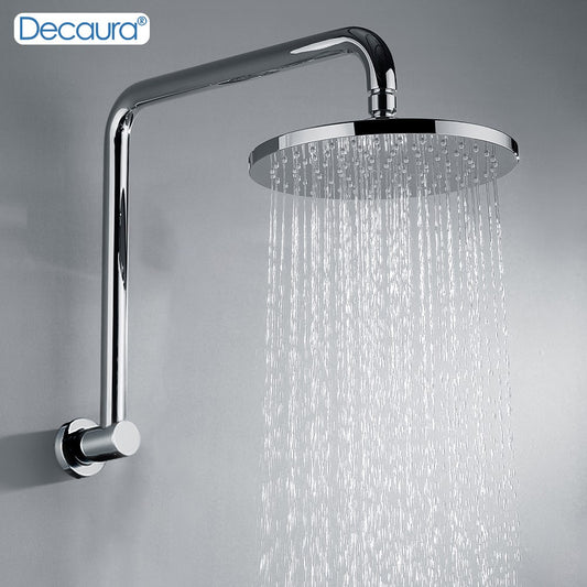 Decaura 9" Rain Shower Head Set Gooseneck Wall Arm Bathroom Chrome Round Swivel