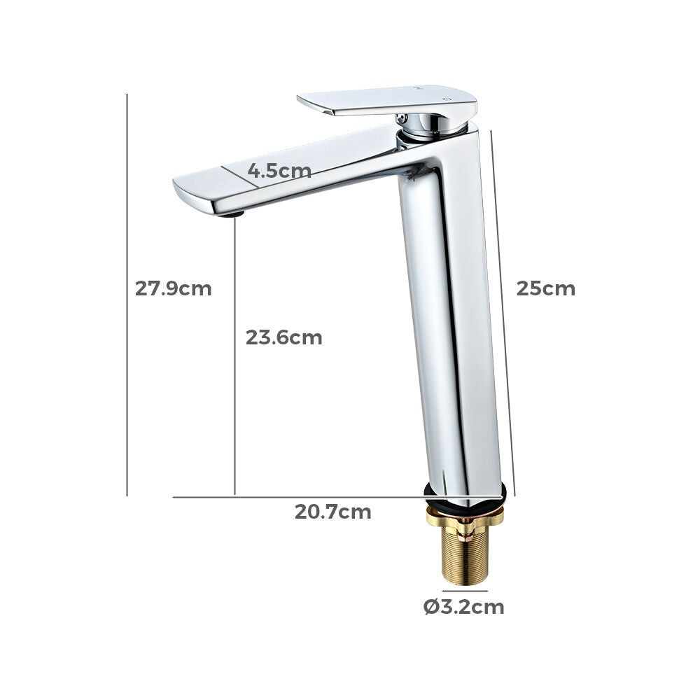 Simpuls Bathroom Vanity Tall Basin Mixer Tap Laundry Sink Brass Faucet Chrome