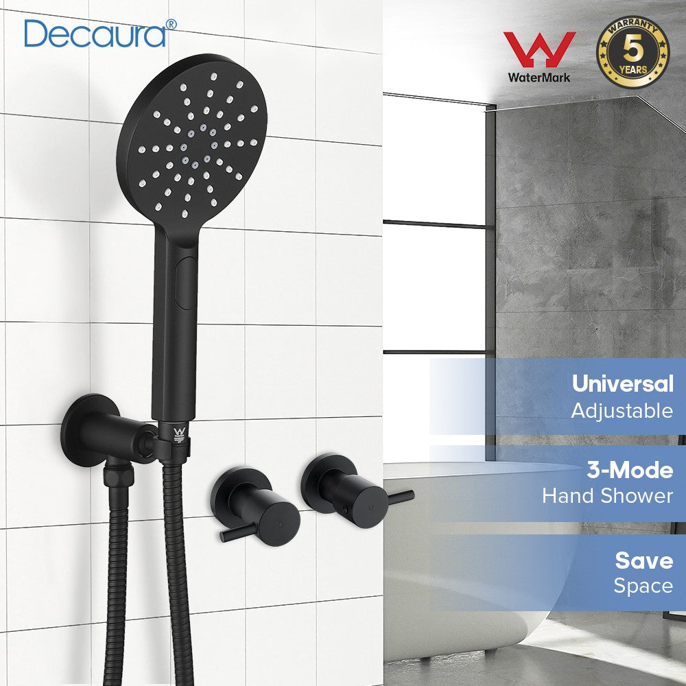 Decaura Hand Held Shower Head Set Shower Handset black Shower Taps Wall Tapware