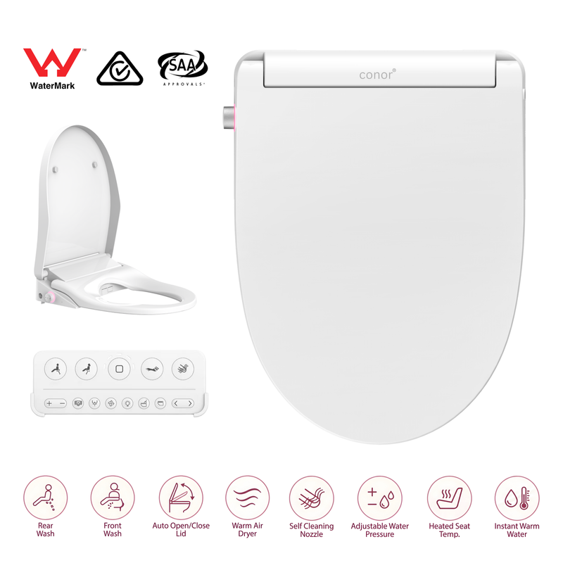 Conor Arista Smart Bidet Seat with Auto Open/Close & Installation Kit