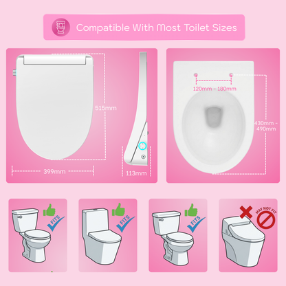 Conor Arista Smart Bidet Seat with Auto Open/Close & Installation Kit