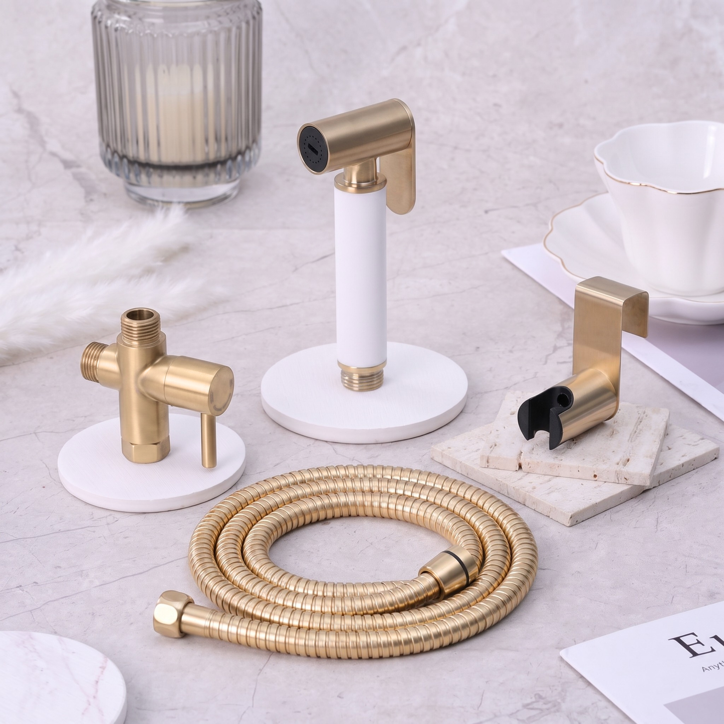 Aqualisse  Earth 1.0 Gold Handheld Bidet Spray with Installation Kit