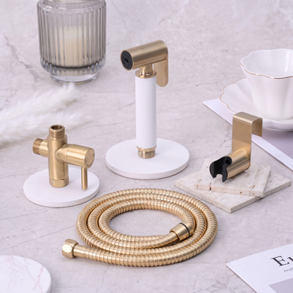 Aqualisse  Earth 1.0 Gold Handheld Bidet Spray with Installation Kit