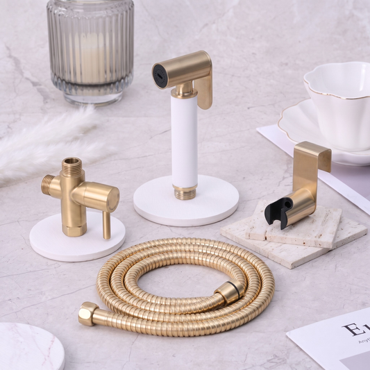 Aqualisse  Earth 1.0 Gold Handheld Bidet Spray with Installation Kit