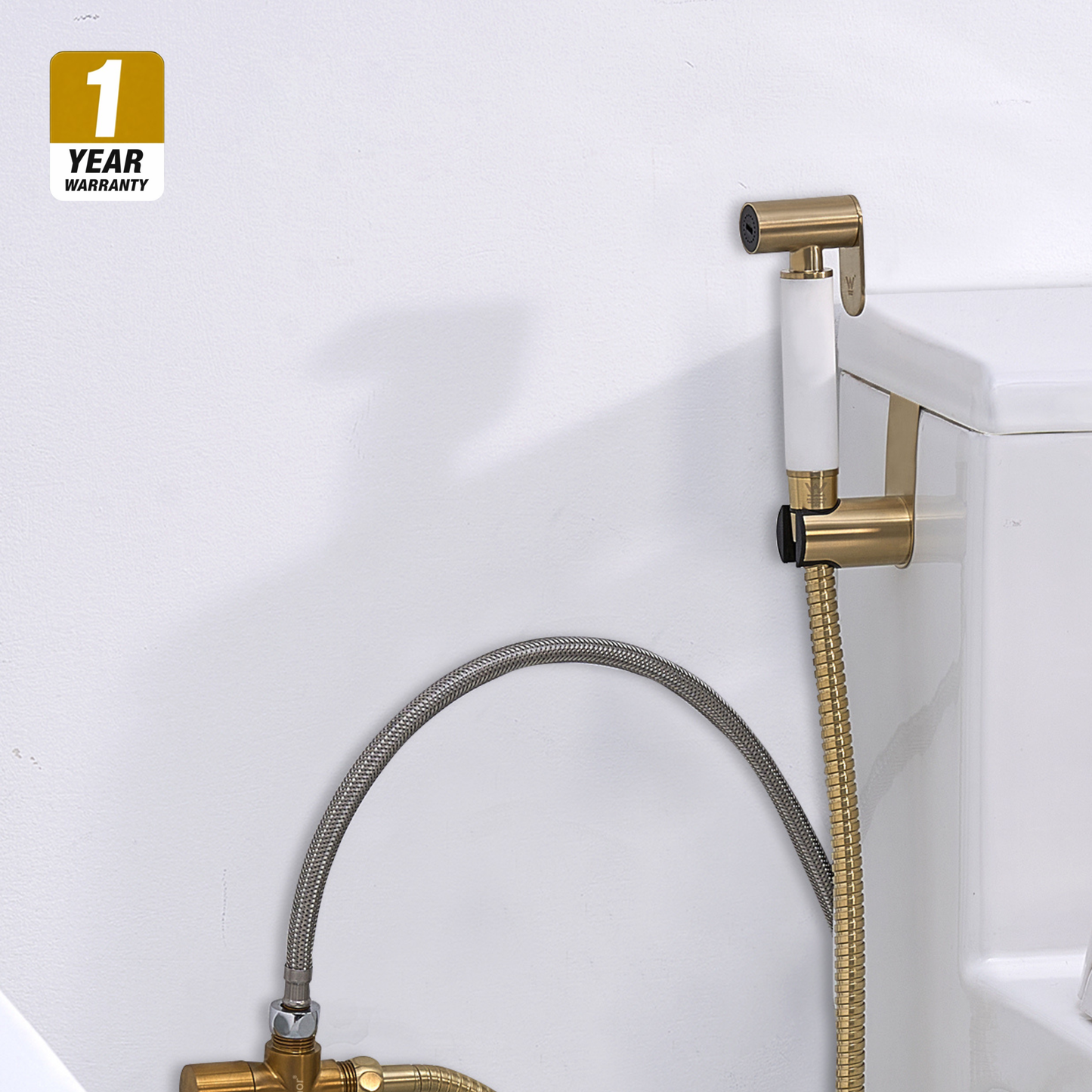 Aqualisse  Earth 1.0 Gold Handheld Bidet Spray with Installation Kit