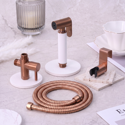 Aqualisse Earth 1.0 Rose Gold Handheld Bidet Spray with Installation Kit