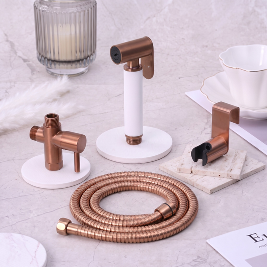 Aqualisse Earth 1.0 Rose Gold Handheld Bidet Spray with Installation Kit