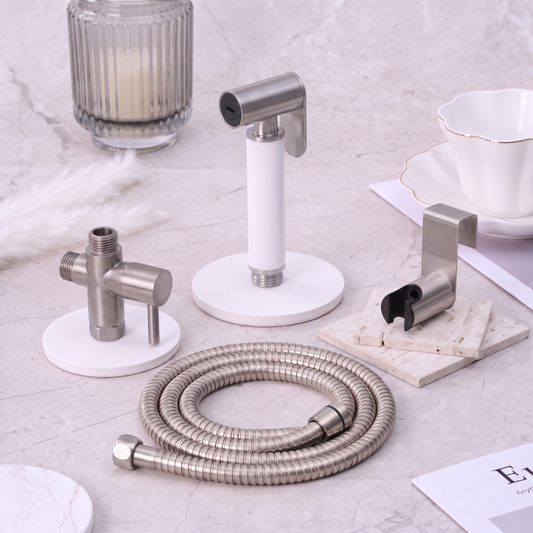Aqualisse Earth 1.0 White Handheld Bidet Spray with Installation Kit