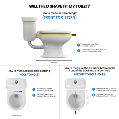 Conor Elara Non Electric D Shape Bidet Toilet Seat with Installation Kit