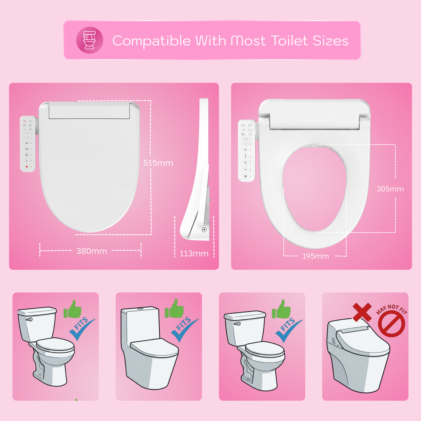 Conor Lyra Smart Bidet Seat with Installation Kit