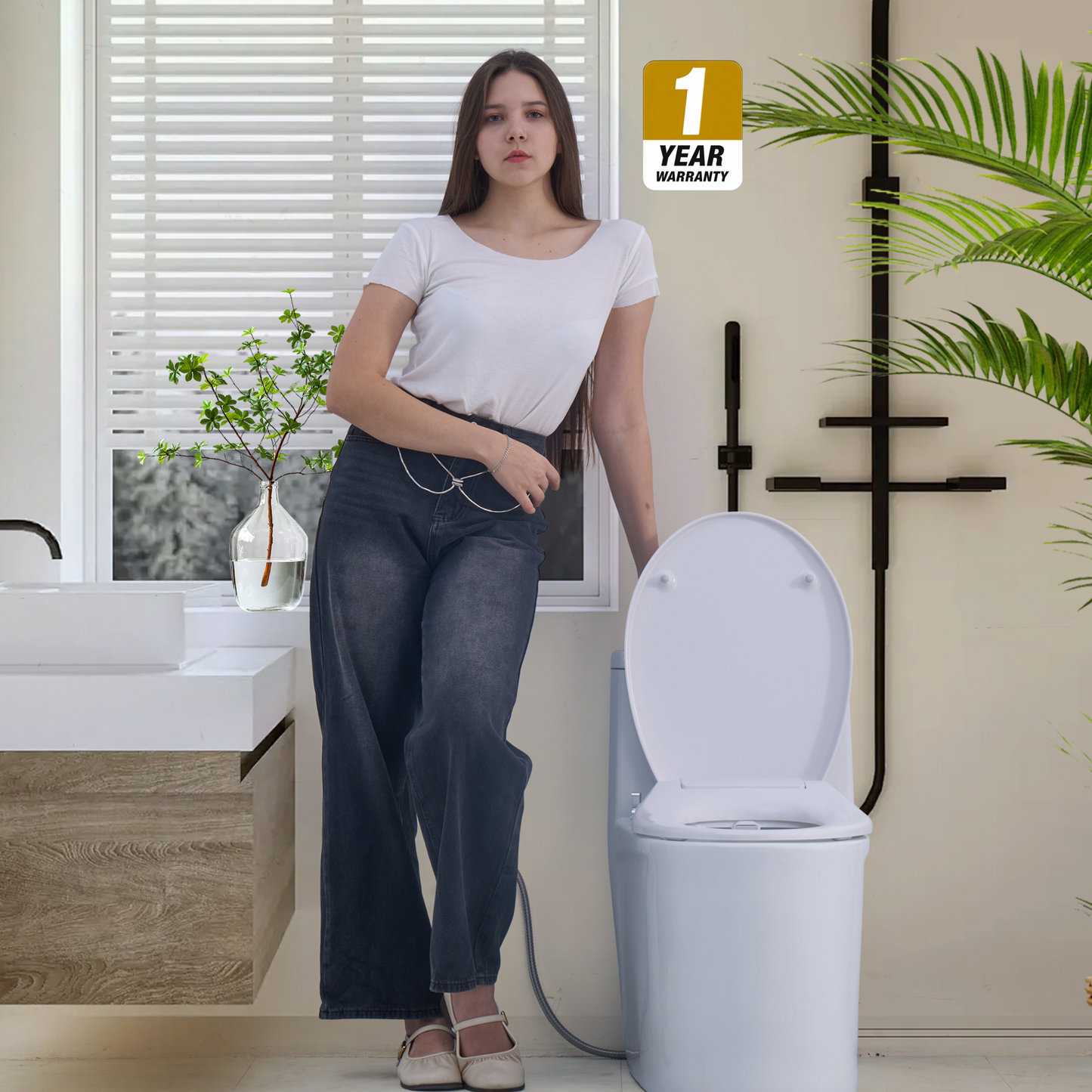 Conor Elara Non Electric O Shape Bidet Toilet Seat with Installation Kit
