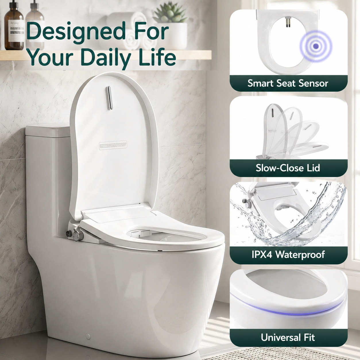 Conor Sylora Smart Bidet Toilet Seat with Installation Kit