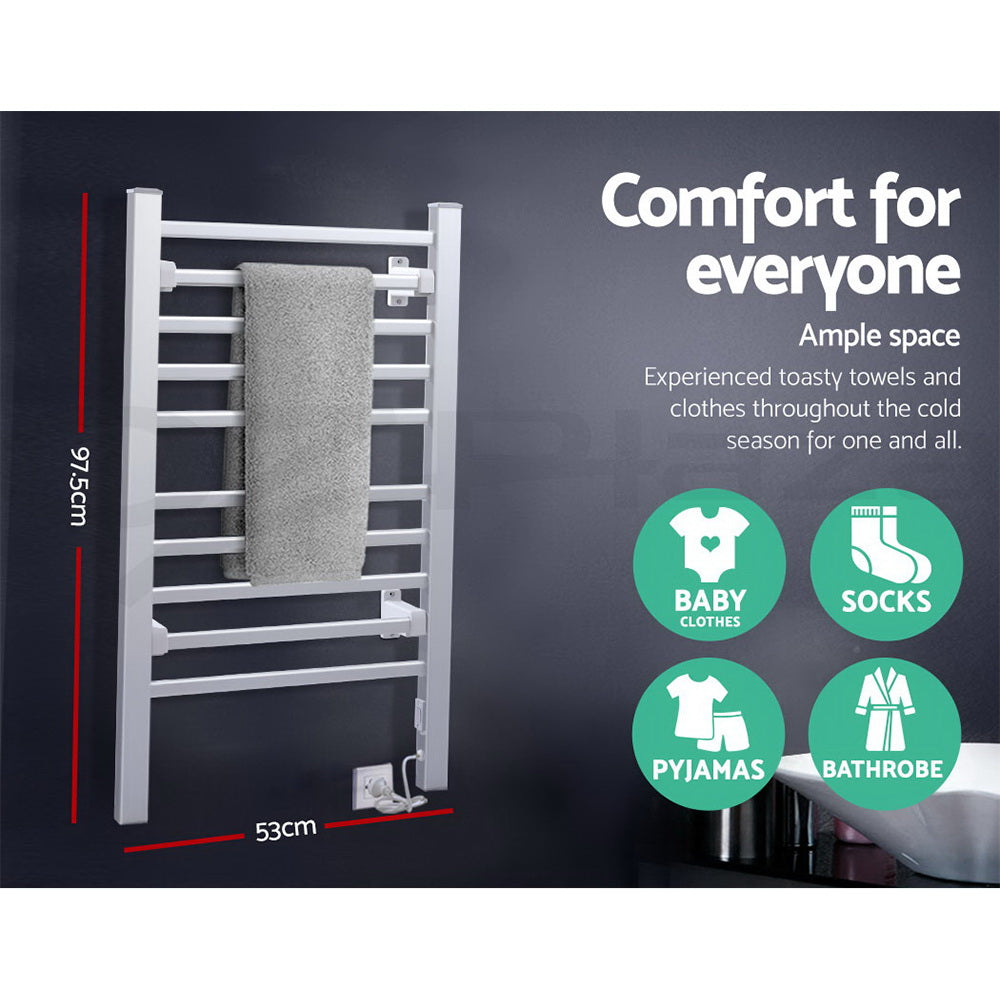 Devanti Heated Towel Rail Rack Bathroom Electric Rails Warmer Clothes 3 Models
