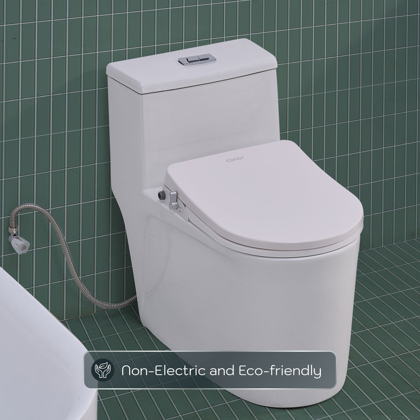Conor Elara Non Electric D Shape Bidet Toilet Seat with Installation Kit