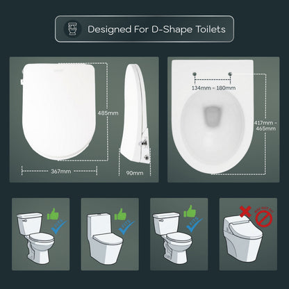 Conor Elara Non Electric D Shape Bidet Toilet Seat with Installation Kit conors.com.au 