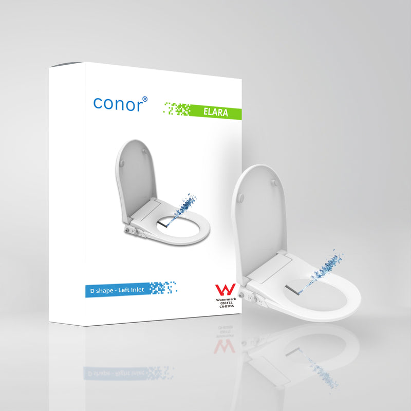 Conor Elara Non Electric D Shape Bidet Toilet Seat with Installation Kit