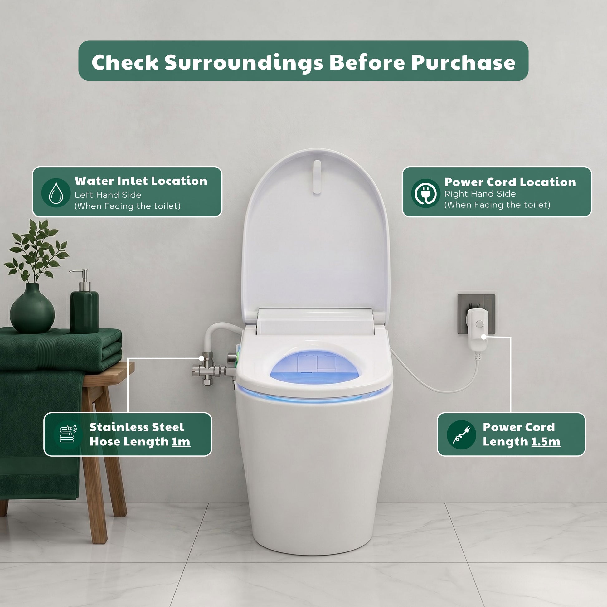 Conor Nova Smart Bidet Seat with Remote Control & Installation Kit Conor 