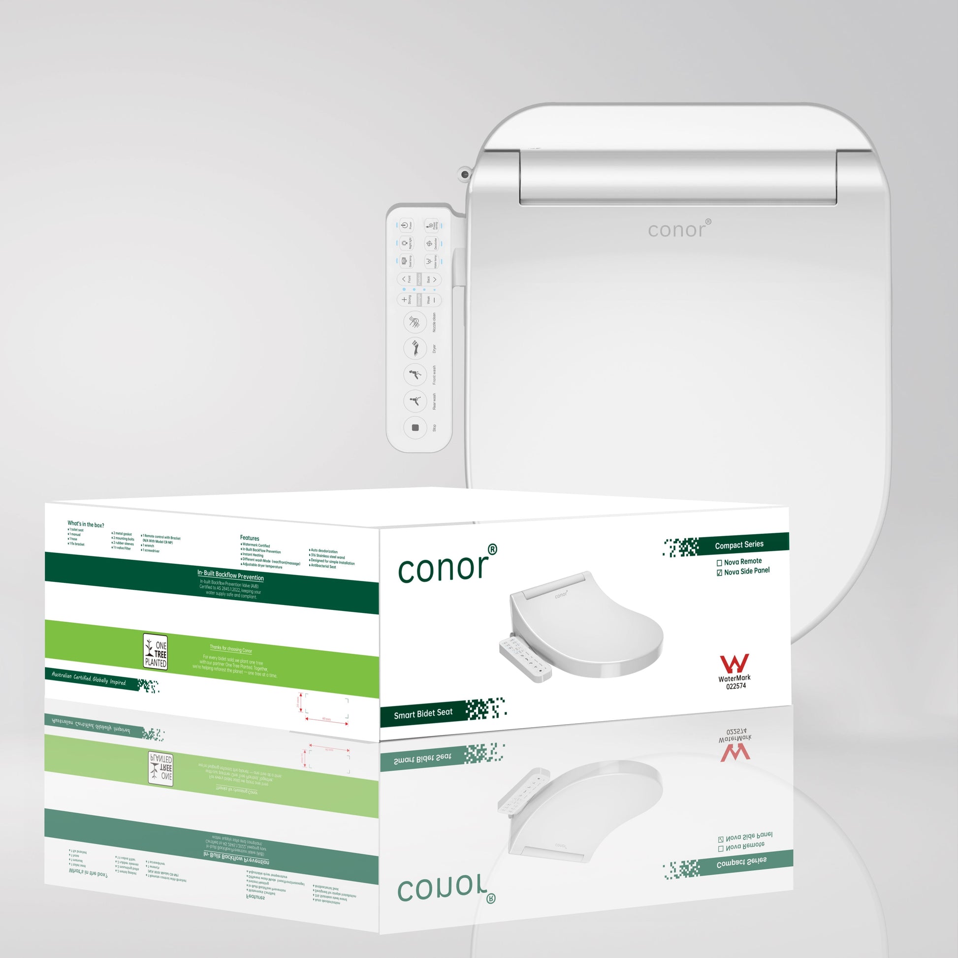 Conor Nova Smart Bidet Seat with Side Panel & Installation Kit Conor 