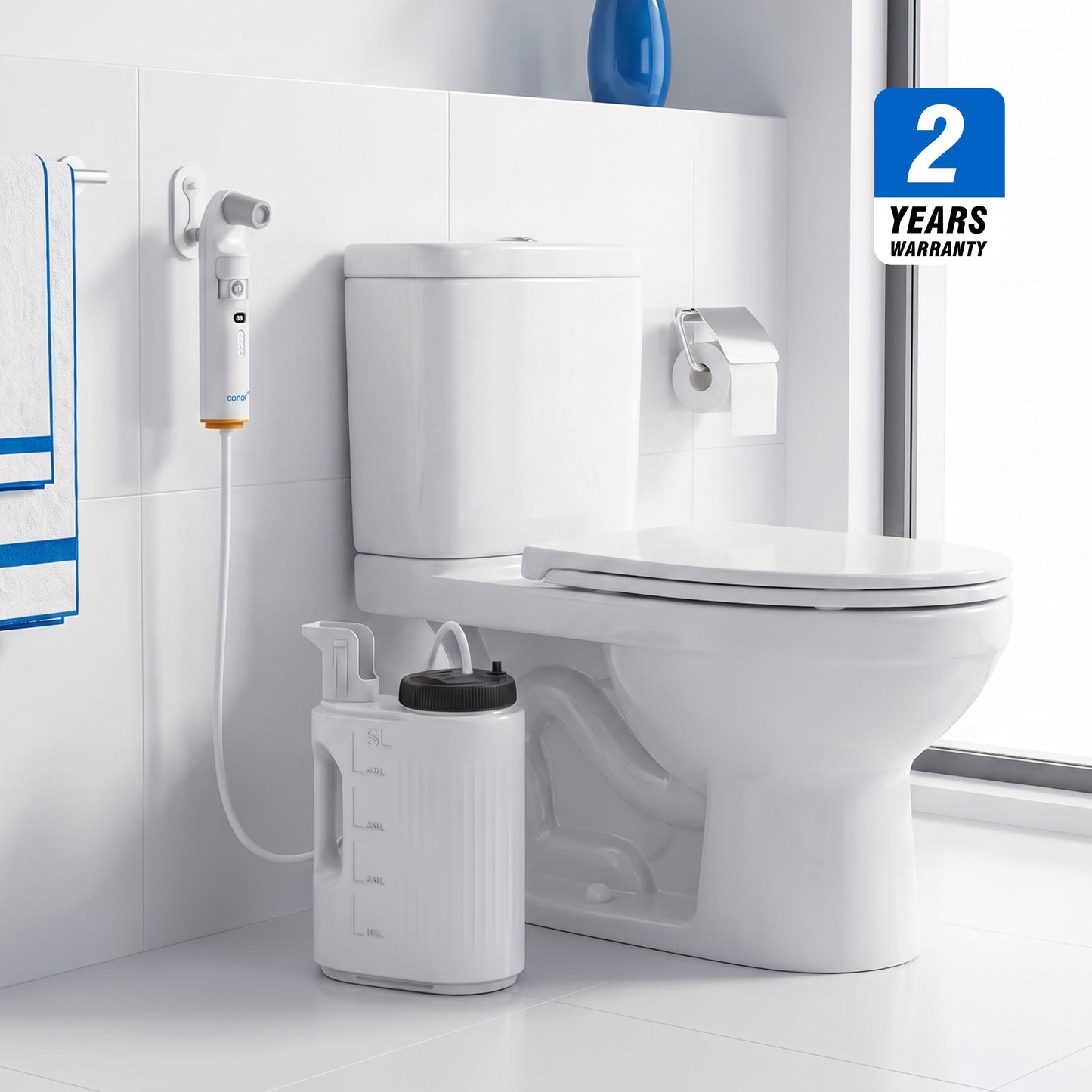 Conor Rinora portable bidet with 5L tank — bidet nozzle attachment