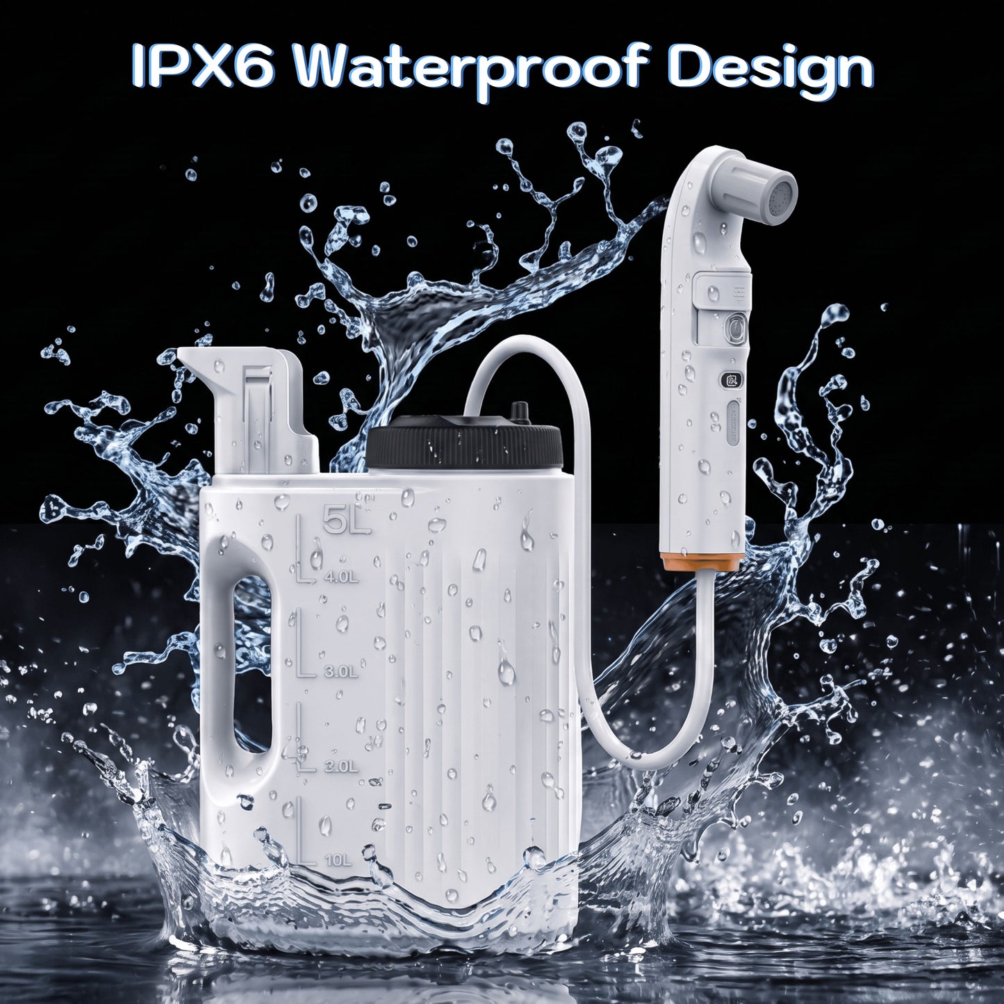 Conor Rinora portable bidet with 5L tank - in use for camping