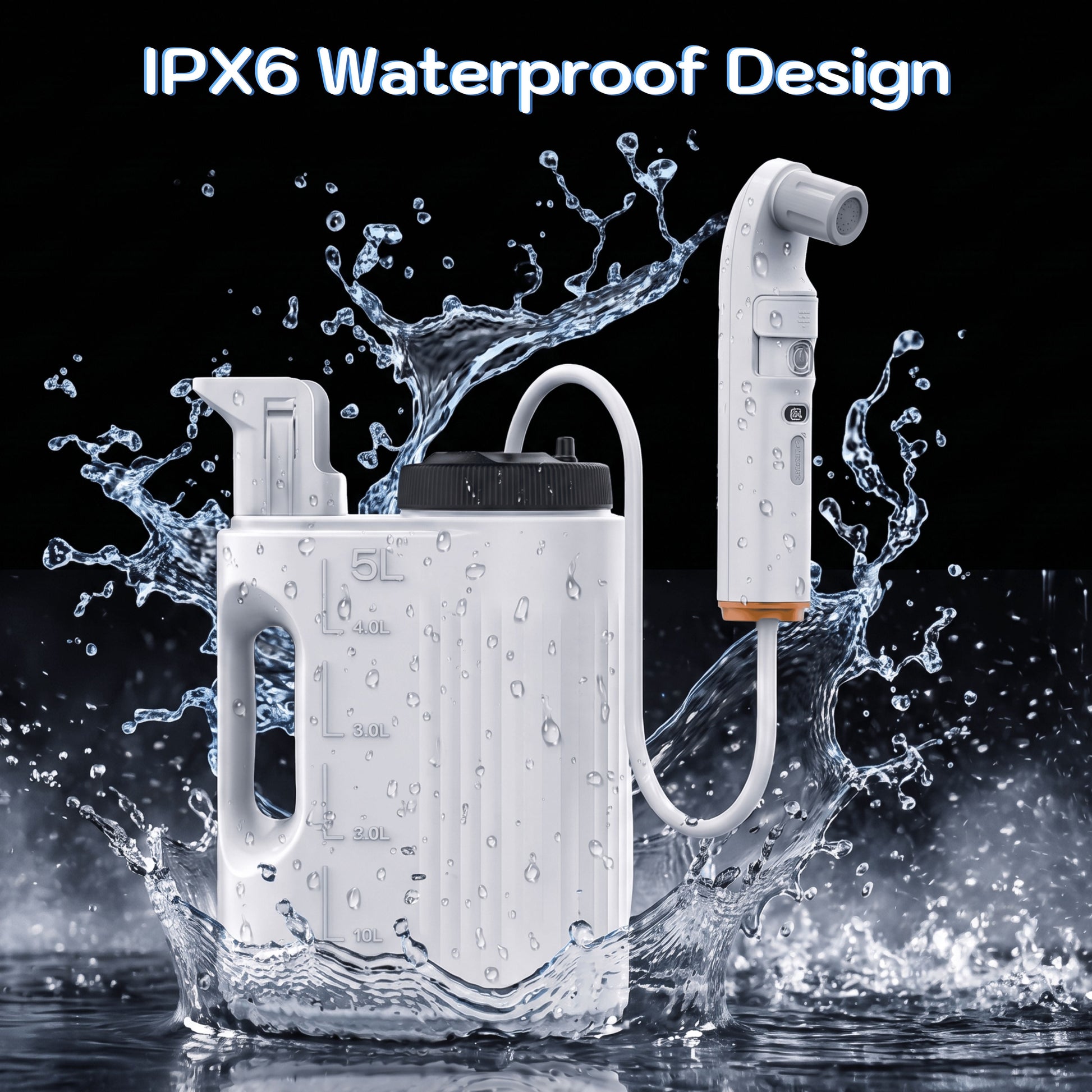 Conor Rinora portable bidet with 5L tank - in use for camping