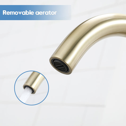 Decaura Kitchen Mixer Tap Brushed Gold Stainless Steel Sink Laundry Taps Swivel