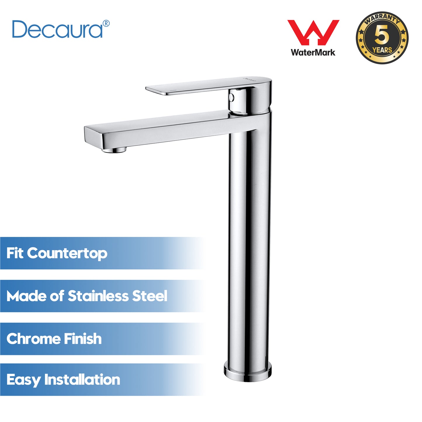 Decaura Bathroom Basin Sink Vanity Mixer Tap Black Chrome Brushed Gold
