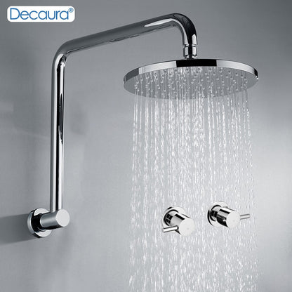 Decaura Chrome/Black/Golden 9" Rain Shower Head Set Gooseneck Arm Shower Taps