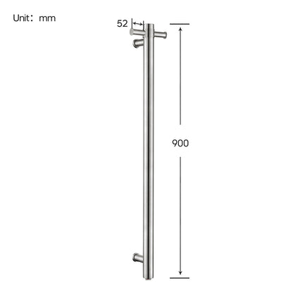 Decaura Wall Mounted Heated Towel Rail Rack Vertical 1 Bar 304 Stainless Steel