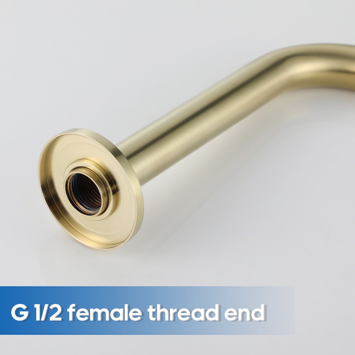 Decaura Bath Tap Set Wall Mount Brushed Gold 1/4 Turn Cross Handle Bathroom