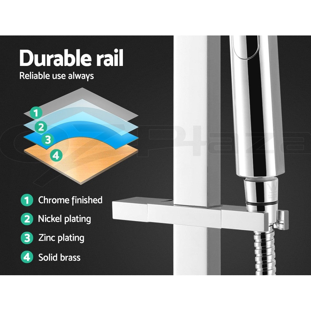 Cefito 10'' Rain Shower Head Mixer Square Handheld High Pressure Wall Chrome