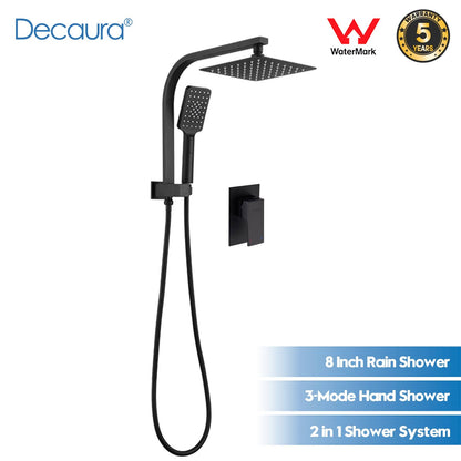 Decaura Shower Head Set 2 in 1 System Gooseneck Arm Wall Tapware Mixer Taps